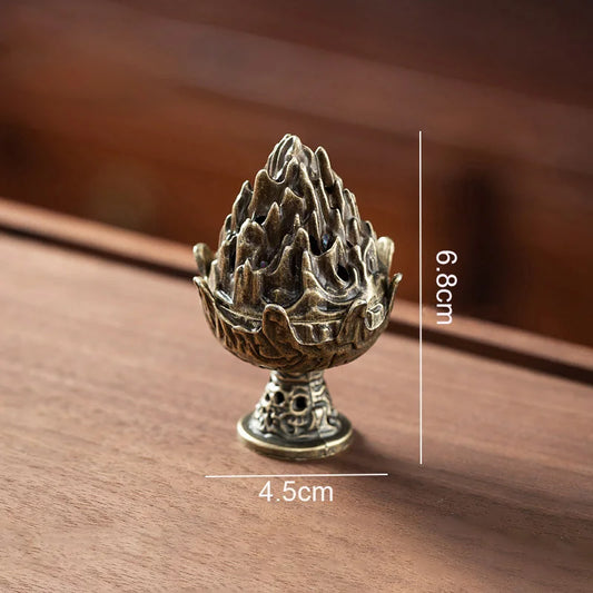 Vertical Mini Alloy Incense Burner – Hollow Portable Holder for Aromatherapy & Desk Decor
