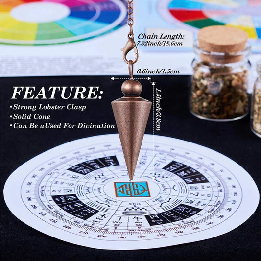 Copper Metal Pendulum – Dowsing & Divination Tool for Energy Work & Meditation